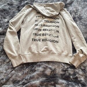 True Religion unisex Hoodie in Light Gray